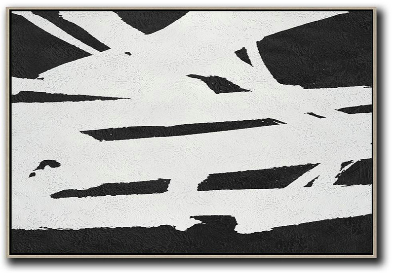 Modern Wall Decor,Oversized Horizontal Minimal Art On Canvas - Pretty Abstract Paintings